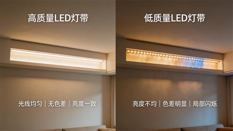 jimeng-2026-03-19-1019-對比畫面,高質(zhì)量LED燈帶與低質(zhì)量燈帶對比,高質(zhì)量一側(cè)光線均勻柔和,無色差;低質(zhì)....JPG jimeng-2026-03-19-1019-對比畫面,高質(zhì)量LED燈帶與低質(zhì)量燈帶對比,高質(zhì)量一側(cè)光線均勻柔和,無色差;低質(zhì)....JPG