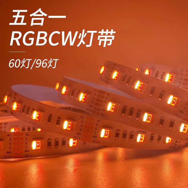5050 五合一 RGB CCT 雙色溫 LED 燈帶，6 線獨立調光，支持 DC12V/24V - 2