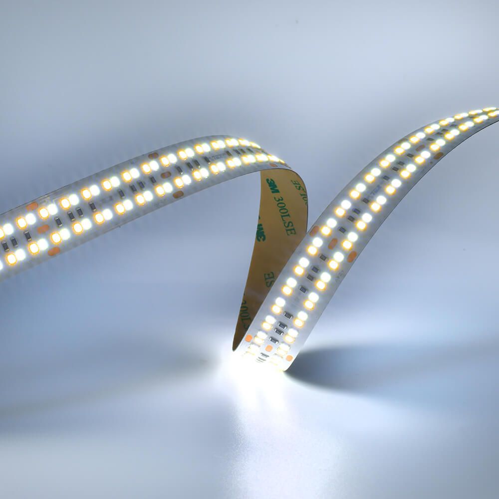 SMD2835雙排480燈/米LED燈帶｜雙色溫可調(diào)DC24V｜工程照明首選 - 4