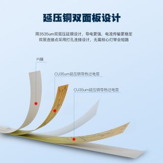 COB高密度384燈/米單色燈帶 DC12/24V 無光斑均勻發光 柔性線性照明方案 - 4